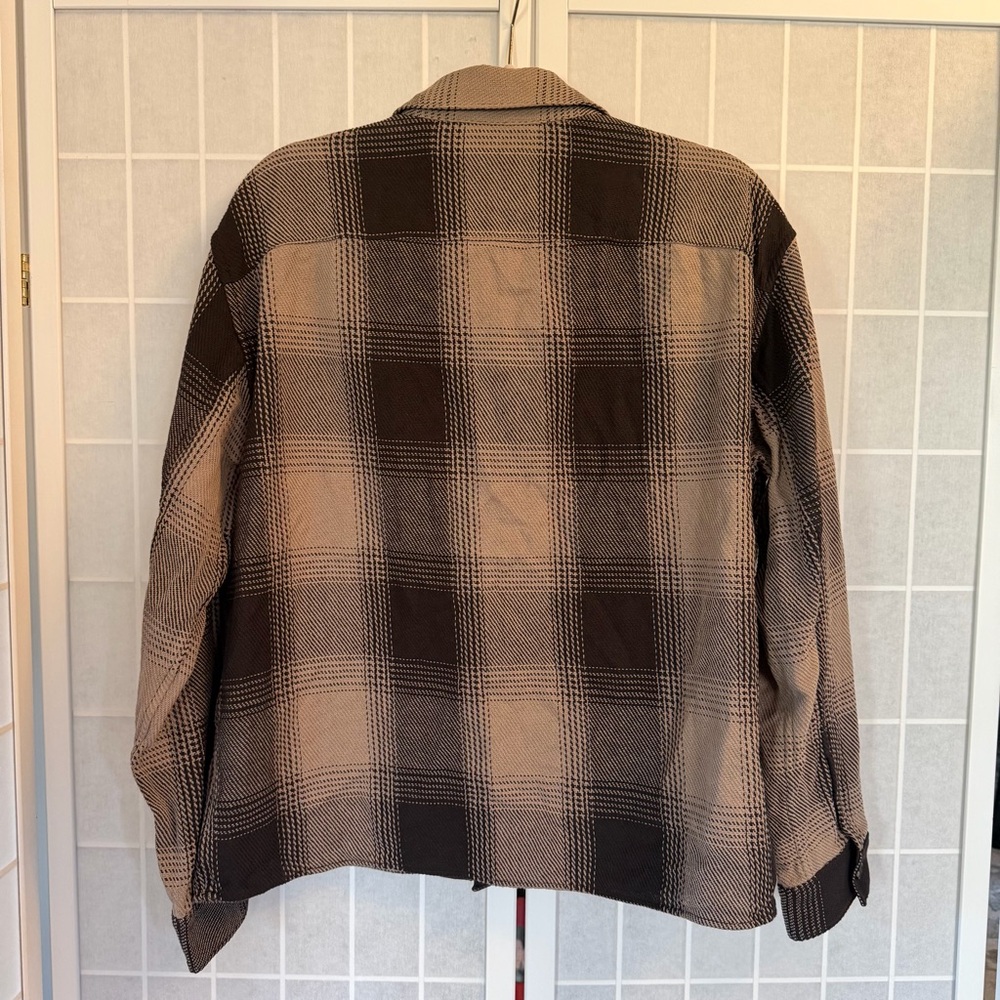 Frame Denim Men’s Chunky Plaid Shirt / Shacket Brown Medium EUC - Picture 11 of 13